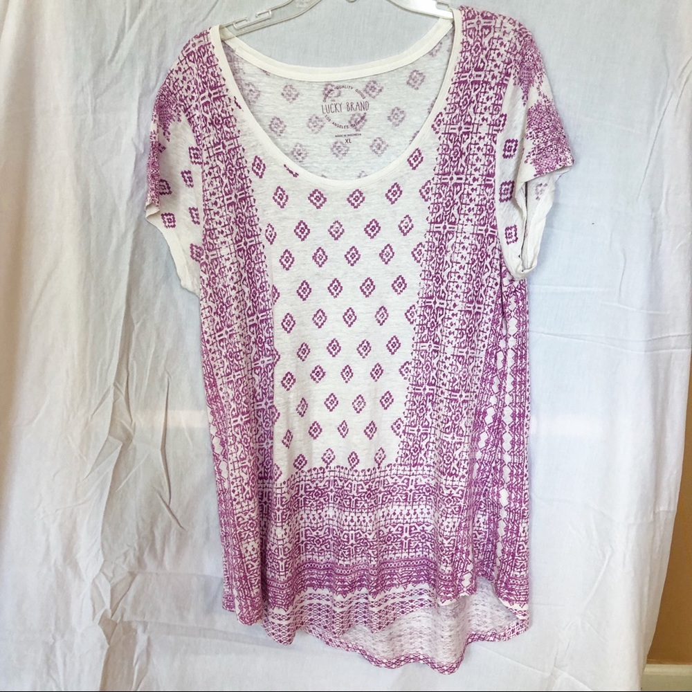 Lucky brand soft pink graphic print T-shirt